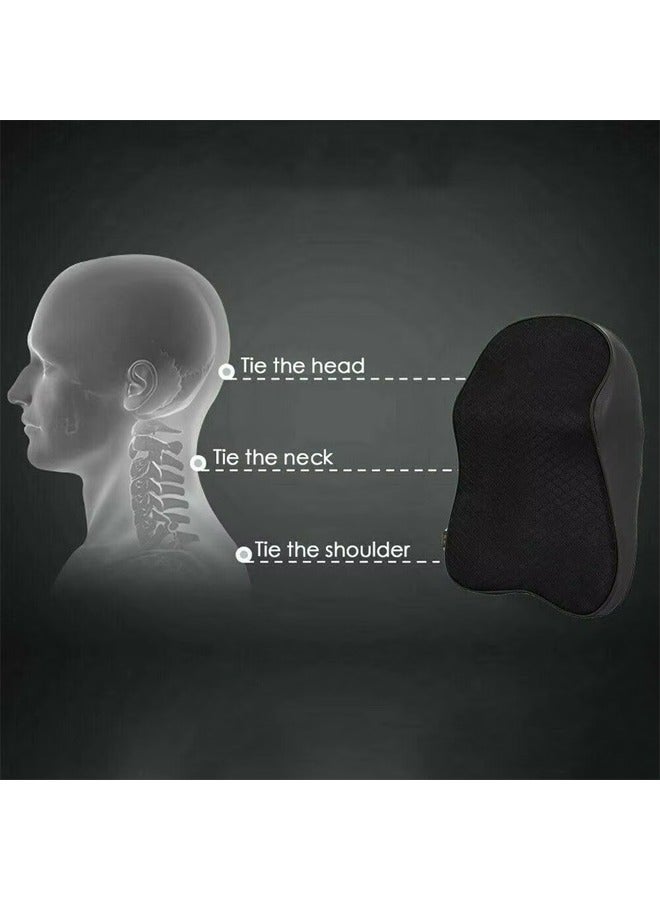 سيارة مقعد مسند الرأس وسادة الرقبة الهندسة البشرية السيارات وسادة الرقبة دائم وسادة الرقبة 100 ٪ رغوة الذاكرة الصرفة السيارات دعم الرقبة تخفيف آلام الرقبة قابل للتعديل وسادة الرقبة أسود . - Image 3